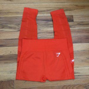 Gymshark Flawless Knit Burnt Orange Ribbed Leggings Size Medium